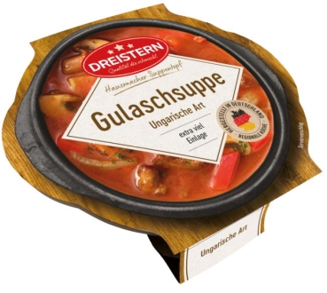 Deftige Gulaschsuppe " Ungarische Art " mit Rindfleisch und Champignons, 400 Gramm