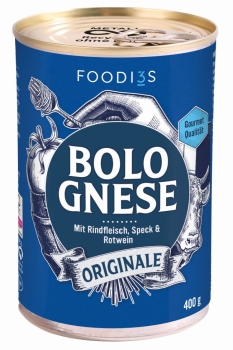 Foodi3S - Originale Tomatensauce Bolognese mit Rinderhack und Speck - 400 Gramm