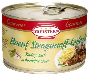 Gourmet Boeuf Stroganoff Gulasch in pikanter Sauce, 400 Gramm