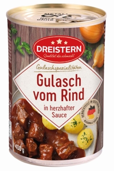 Zarter Rinder Gulasch in herzhafter Sauce, Viel Fleisch ! - 400 Gramm